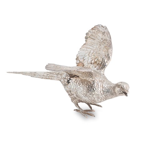 Lot 275 - A (probably) German metalwares silver table ornament modelled as a pheasant