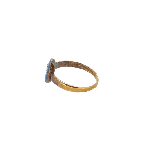Lot 12 - A Victorian enamel and diamond set ring