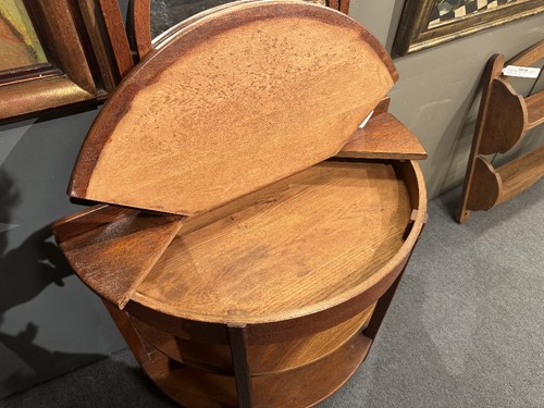 Lot 201 - A rare demi-lune oak dressing table by Heal & Son, circa 1910