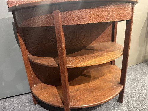 Lot 201 - A rare demi-lune oak dressing table by Heal & Son, circa 1910