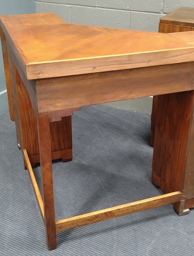 Lot 235 - A Heal's walnut corner desk, circa 1930
