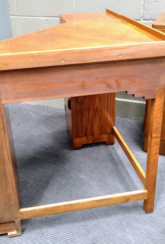 Lot 235 - A Heal's walnut corner desk, circa 1930