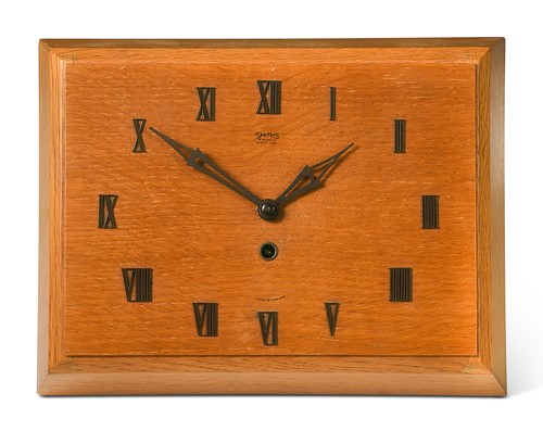 Lot 135 - An English Art Deco or Modernist oak cased wall clock by Smiths, circa 1930s