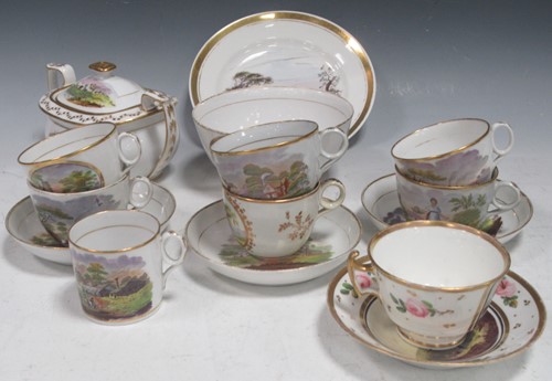 Lot 180 - New Hall part tea service, 19th century,...