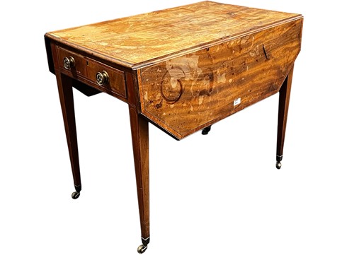 Lot 644 - A late George III mahogany and satinwood...