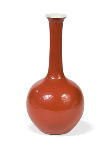 Lot 51 - A Chinese Sang-de-boeuf bottle vase, mark of Xianfeng but later
