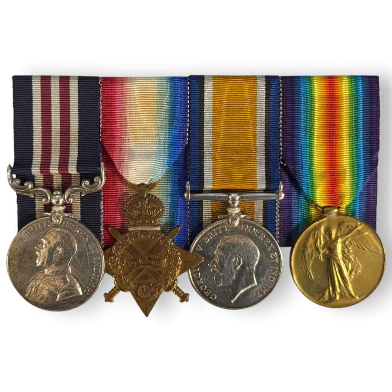Lot 217 - A World War One Military Medal (MM) group of four