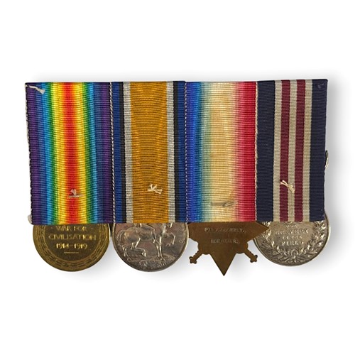 Lot 217 - A World War One Military Medal (MM) group of four