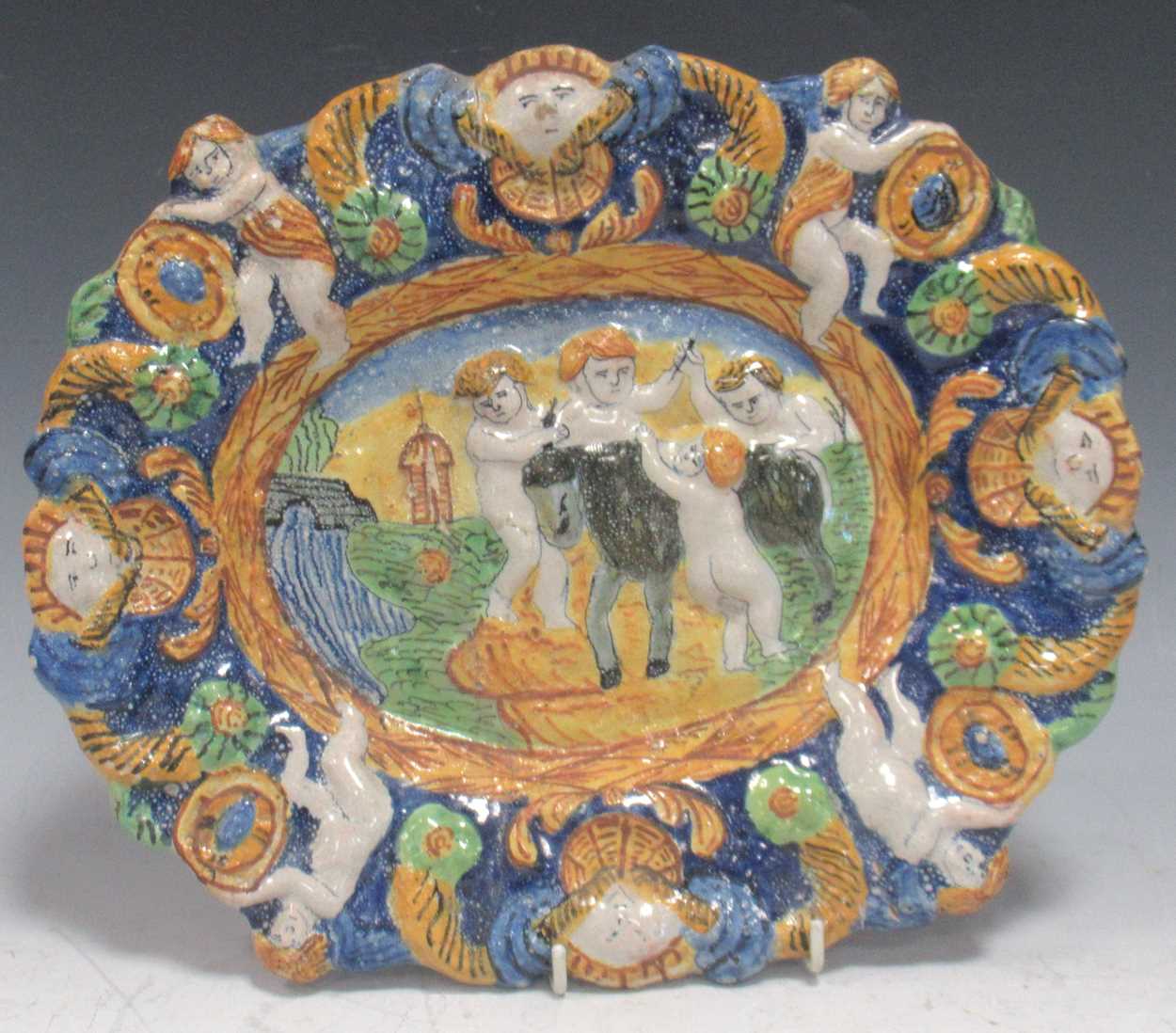 Lot 7 - An 18th century Angarano maiolica dish,...
