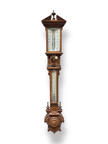 Lot 702 - Negretti and Zambra mercury oak stick...