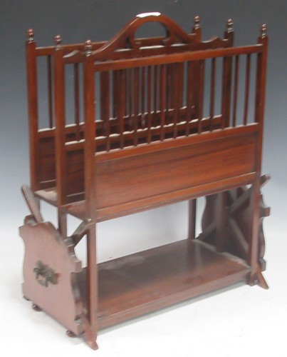 Lot 763 - An Edwardian mahogany two division canterbury...