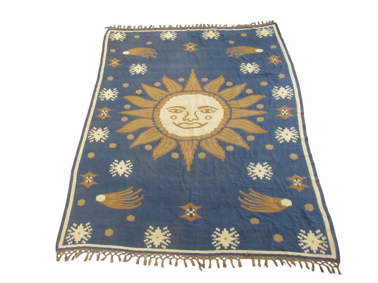 Lot 252 - A decorative hand-woven wall hanging or bedspread