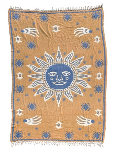 Lot 252 - A decorative hand-woven wall hanging or bedspread