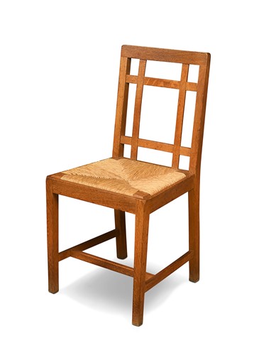 Lot 192 - Paul Matt for Brynmawr, an oak lattice back side chair