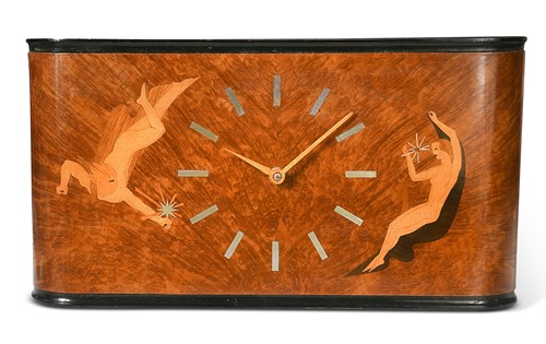 Lot 139 - An Art Deco burr walnut wall clock, circa 1930