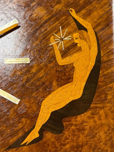 Lot 139 - An Art Deco burr walnut wall clock, circa 1930