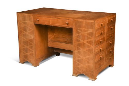 Lot 195 - A craftsman made Cotswold School walnut desk, circa 1925