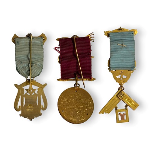 Lot 213 - Three Masonic jewels for The Letchworth Garden City Lodge No 5109