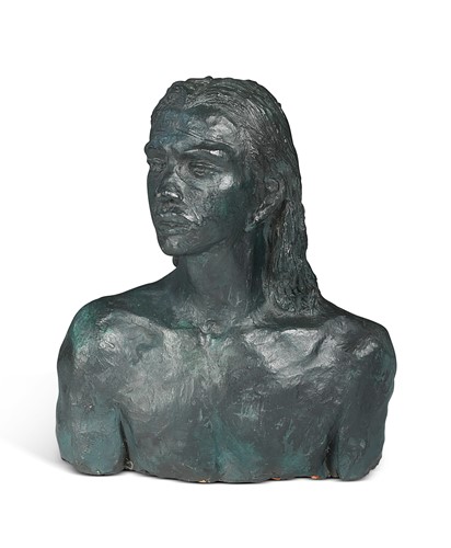 Lot 82 - In the manner of Sir Jacob Epstein, (1880-1959), a bronzed terracotta bust