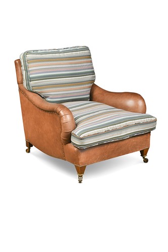 Lot 724 - An Edwardian leather upholstered mahogany club armchair
