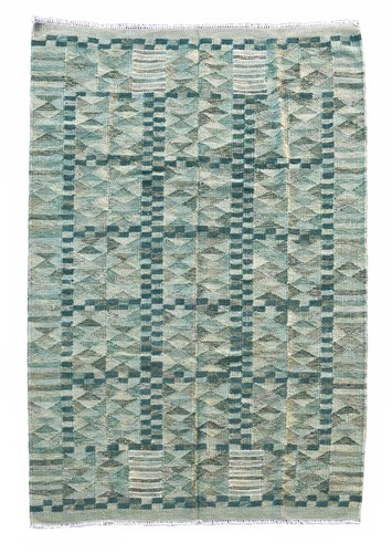 Lot 257 - In the manner of Barbro Nilsson, a kilim flat-weave wool carpet