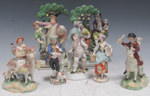 Lot 39 - Staffordshire figural group entitled 'Scuffle',...