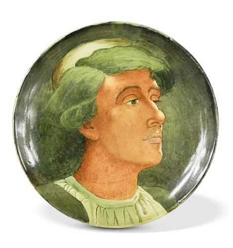 Lot 25 - James Richard Cruikshank for Doulton Lambeth, a large faience stoneware charger