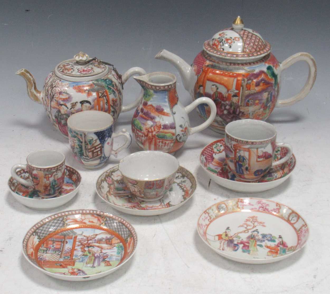 Lot 6 - A group of Mandarin porcelain, 18th century,...