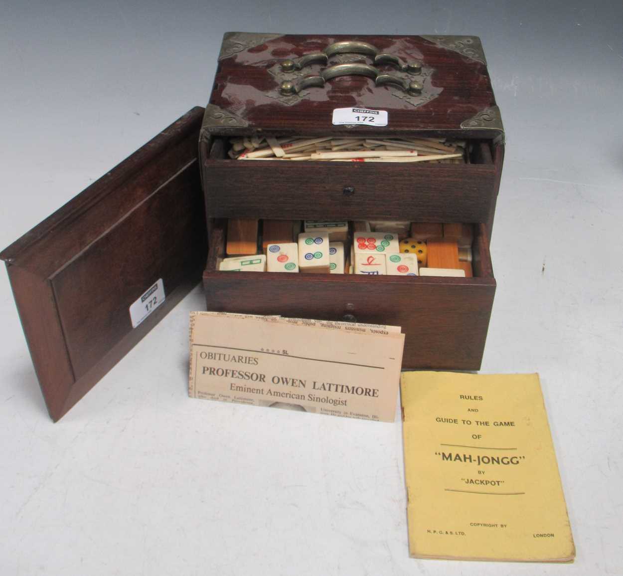 Lot 172 - An early 20th century Chinese mahjong set,...