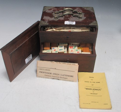 Lot 172 - An early 20th century Chinese mahjong set,...