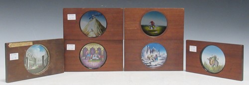 Lot 226 - Six 19th century magic lantern slides, to...