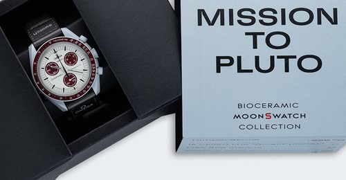 Lot 261 - Omega X Swatch - A bioceramic 'Mission to Pluto MoonSwatch' chronograph wristwatch