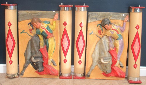 Lot 272 - Four 1940s painted metal and wood fairground...