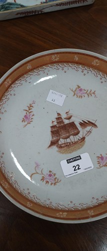 Lot 22 - A pair of Chinese export plates, 19th century,...