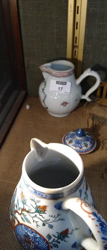 Lot 17 - A Chinese export sparrow beak jug and cover,...