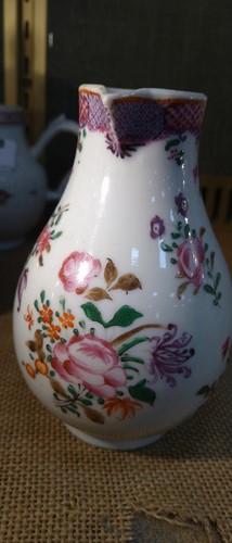 Lot 17 - A Chinese export sparrow beak jug and cover,...