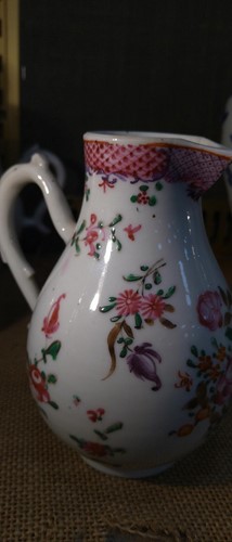 Lot 17 - A Chinese export sparrow beak jug and cover,...