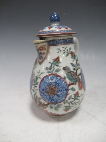 Lot 17 - A Chinese export sparrow beak jug and cover,...
