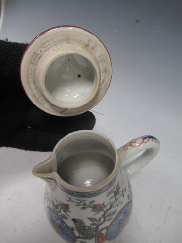 Lot 17 - A Chinese export sparrow beak jug and cover,...