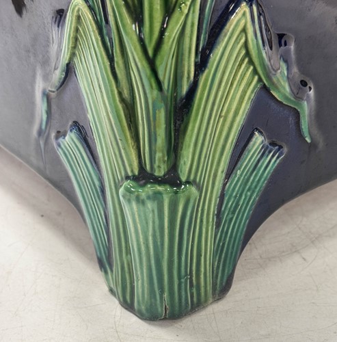 Lot 434 - A Minton Majolica bullrush jardiniere, dated 1867