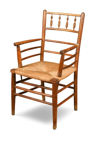 Lot 181 - Attributed to Philip Webb for Morris & Co., an ash Sussex chair