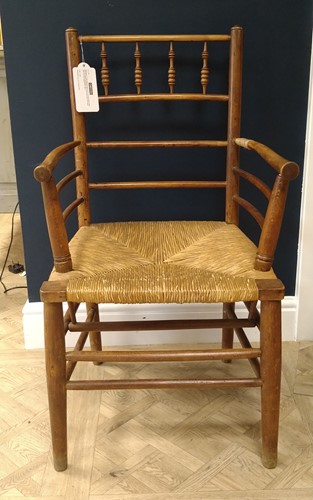 Lot 181 - Attributed to Philip Webb for Morris & Co., an ash Sussex chair