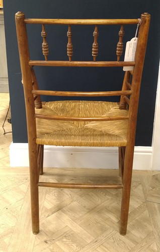 Lot 181 - Attributed to Philip Webb for Morris & Co., an ash Sussex chair