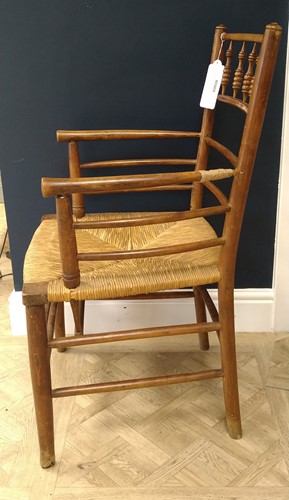 Lot 181 - Attributed to Philip Webb for Morris & Co., an ash Sussex chair