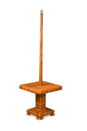 Lot 234 - An Art Deco walnut standard lamp table