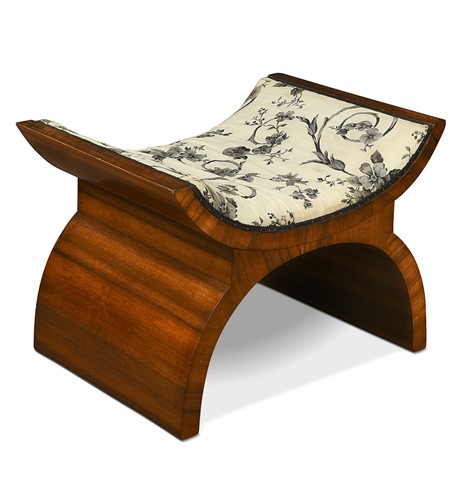 Lot 221 - In the manner of Harry & Lou Epstein, an Art Deco walnut X-framed stool