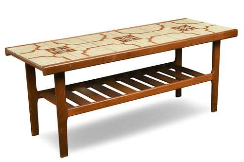 Lot 260 - A mid-century tile-top teak coffee table