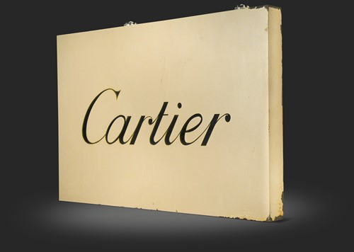Lot 146 - Cartier, a cut steel double sided shop sign