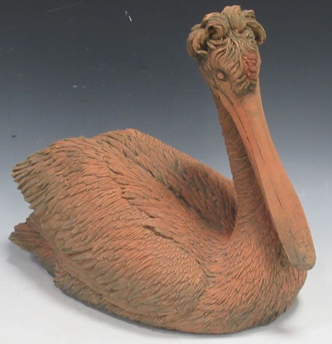 Lot 82 - A terracotta model of a pelican