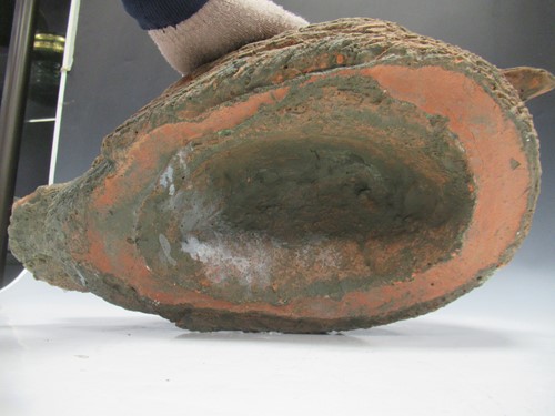 Lot 82 - A terracotta model of a pelican